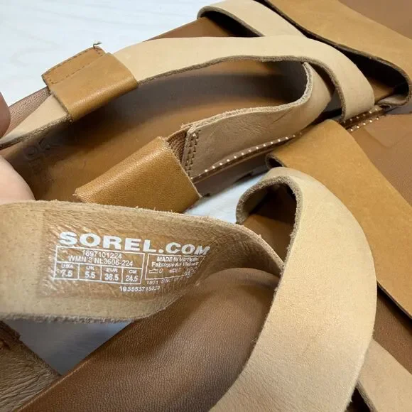 Sorel Roaming Criss Cross Sandal Women 7.5 US Brown NL3909-224 - Picture 8 of 9